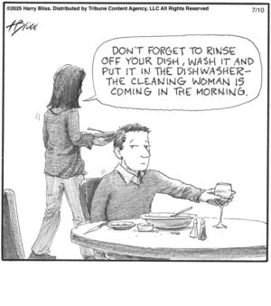 The cleaning woman is…